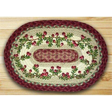 EARTH RUGS Oval Shaped Placemat- Cranberries 48-390C